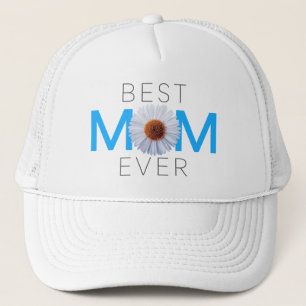 Beste Mama je mit Daisy Image Print (Blue V1) Truckerkappe