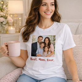 Beste Mama je mit Familienportrait T-Shirt
