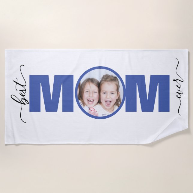 Beste MAMA je mit Foto Strandtuch (Vorderseite)