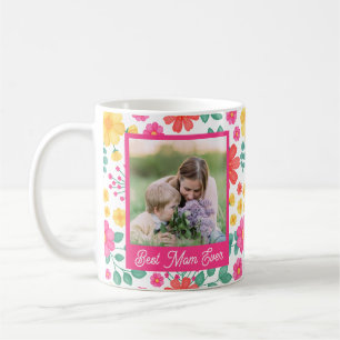 Beste Mama je Moderne Blumenfotosammlung Kaffeetasse