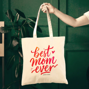 Beste Mama je Moderne Rot-Script-Typografie Tragetasche