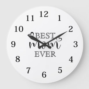 Beste Mama je Moderne Typografie Keepake Große Wanduhr