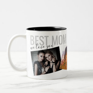 Beste Mama je Modernes, individuelles Foto Kaffeem Zweifarbige Tasse