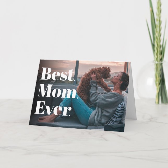 Beste Mama je Modernes, individuelles Foto Karte (Vorderseite)