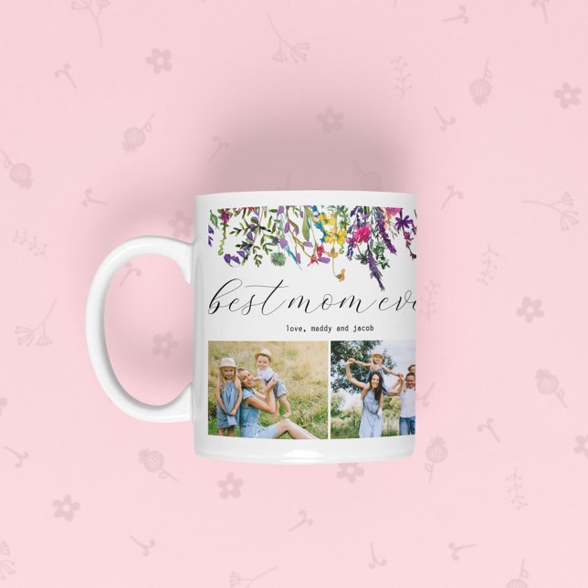 Beste Mama je Modernes Vier-Foto Kaffeetasse (Von Creator hochgeladen)