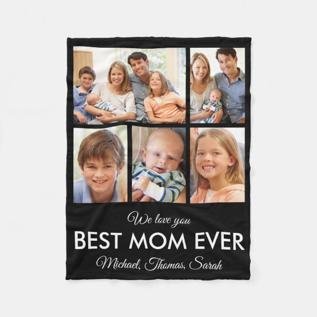 Beste Mama je Mütter Familienfoto Collage Fleecedecke (Vorderseite)