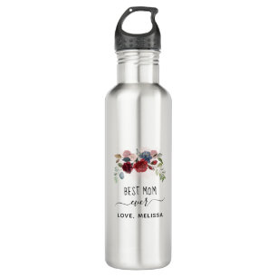Beste Mama je Mütter Tag Bloral Personalisiert Edelstahlflasche