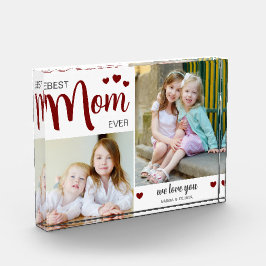 Beste Mama je Mütter Tag Deep Red Fotoblock