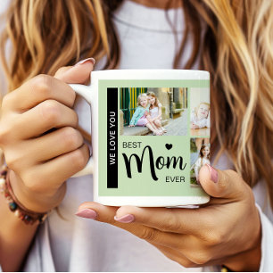 Beste Mama je Mütter Tag Foto Grün Kaffeetasse