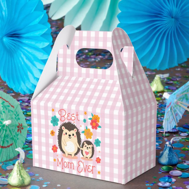 Beste Mama je Mutter und Baby-Igel Geschenkschachtel (Party)