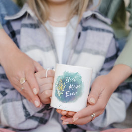 Beste Mama je Mutter Wasserfarbe Blumenblauer Tass Zweifarbige Tasse