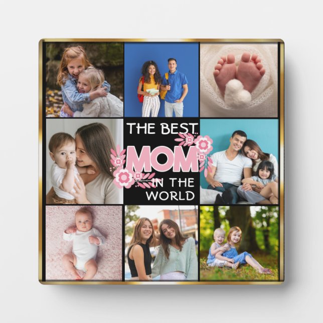 Beste Mama je | Muttertag 8 FotoCollage Fotoplatte (Vorderseite)