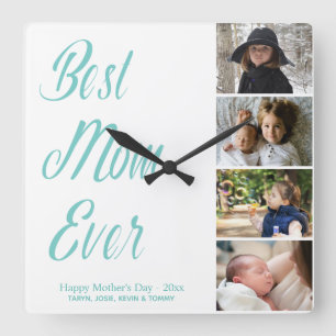 Beste Mama je Muttertag Fotomaterial Square Quadratische Wanduhr
