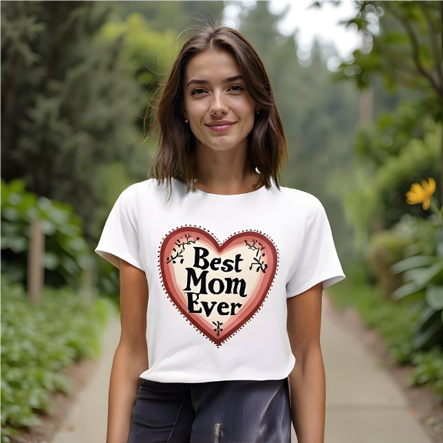 Beste Mama je - Muttertag T-Shirt (Best Mom Ever T-Shirt: Floral & Feminine Style.  Celebrate mother's Day everyday. )