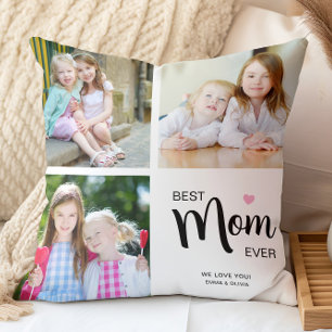 Beste Mama je Muttertag Weißes FotoCollage Kissen