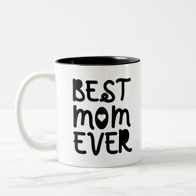 Beste Mama je Muttertag Zweifarbige Tasse (Links)