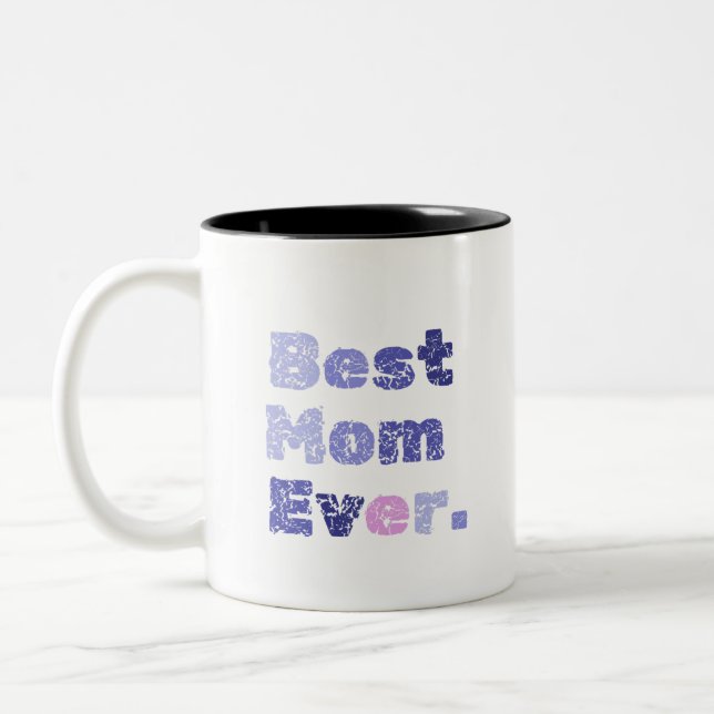 Beste Mama je Muttertag Zweifarbige Tasse (Links)