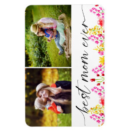 Beste Mama je Muttertagsfoto Collage Floral Magnet