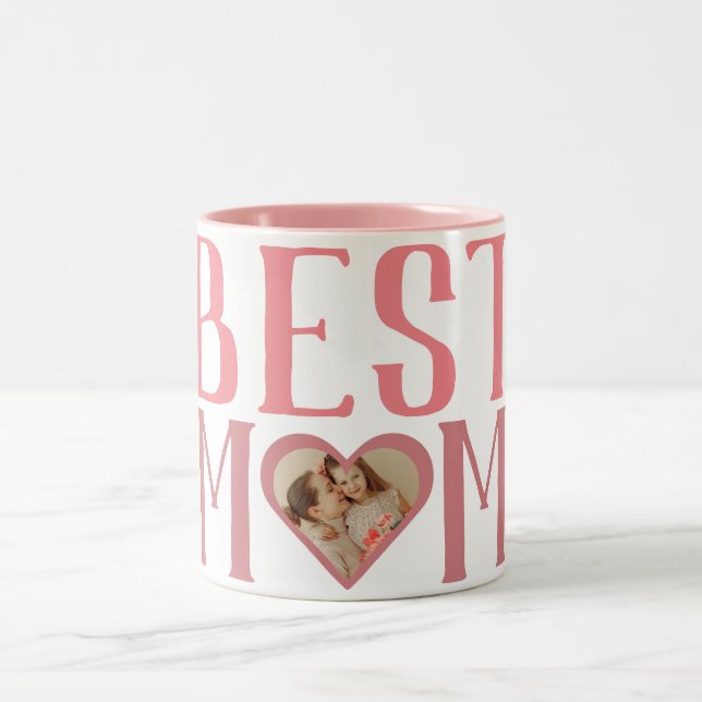 Beste Mama je | Niedlich 1 Foto glückliche Mütter  Zweifarbige Tasse (Mittel)