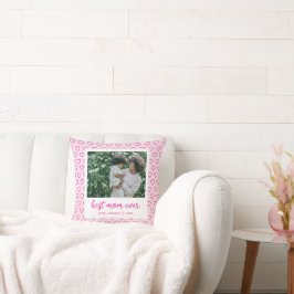 Beste Mama je Niedlich rosa Herzmuster Foto Trendy Kissen
