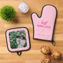 Beste Mama je Niedlich rosa Herzmuster Foto Trendy