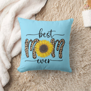 Beste Mama je Niedlich Sonnenblume Blau Kissen