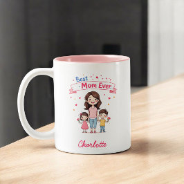 Beste Mama je | Niedliche Personalisierte Mutter Zweifarbige Tasse