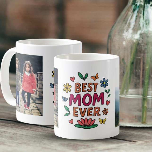 Beste Mama je Niedlicher Whimsical Foto Muttertag Kaffeetasse (Von Creator hochgeladen)