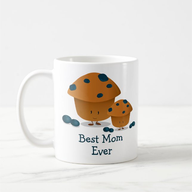 Beste Mama je Niedliches Blueberry-Muffin-Lebensmi Kaffeetasse (Links)
