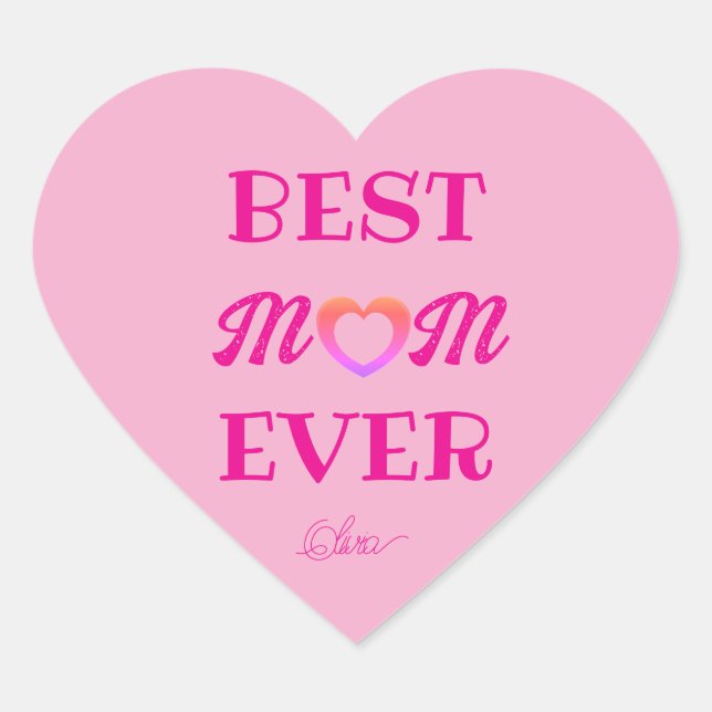 Beste Mama je Niedliches Geschenk für die Muttermu Herz-Aufkleber (Vorderseite)