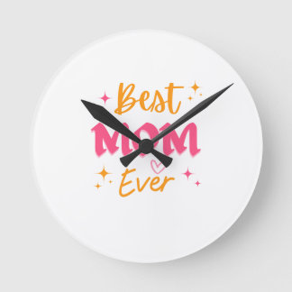 Beste Mama je - Niedliches Geschenkdesign für Mutt Runde Wanduhr