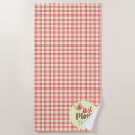"Beste Mama je" Optionen im Red Gingham Handtuch S