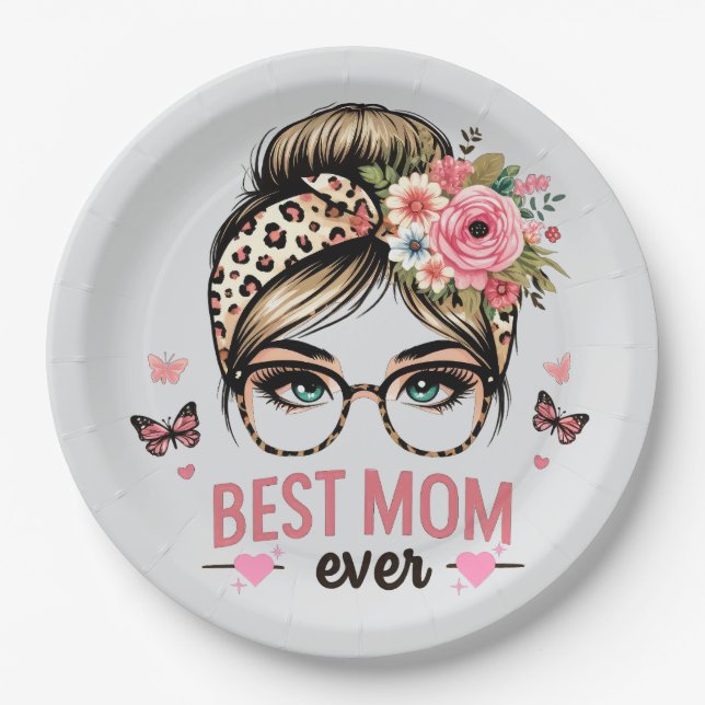 Beste Mama je Pappteller (Vorderseite)