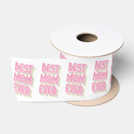 Beste Mama je Pastel Schriftart Satin Ribbon Gross Satinband