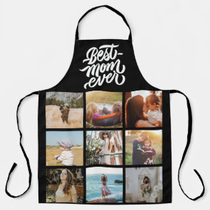 Beste Mama je Personalisiert 12 FotoCollage Black Schürze