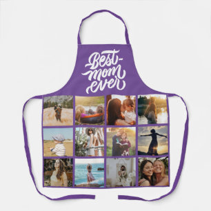 Beste Mama je Personalisiert 12 FotoCollage Lila Schürze