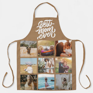 Beste Mama je Personalisiert 12 Fotomaterial braun Schürze