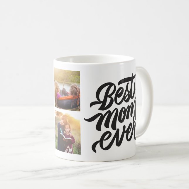 Beste Mama je Personalisiert 6 FotoCollage Kaffeetasse (VorderseiteRechts)