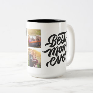 Beste Mama je Personalisiert 6 FotoCollage Zweifarbige Tasse