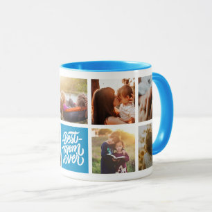 Beste Mama je Personalisiert Foto Collage Blue Tasse