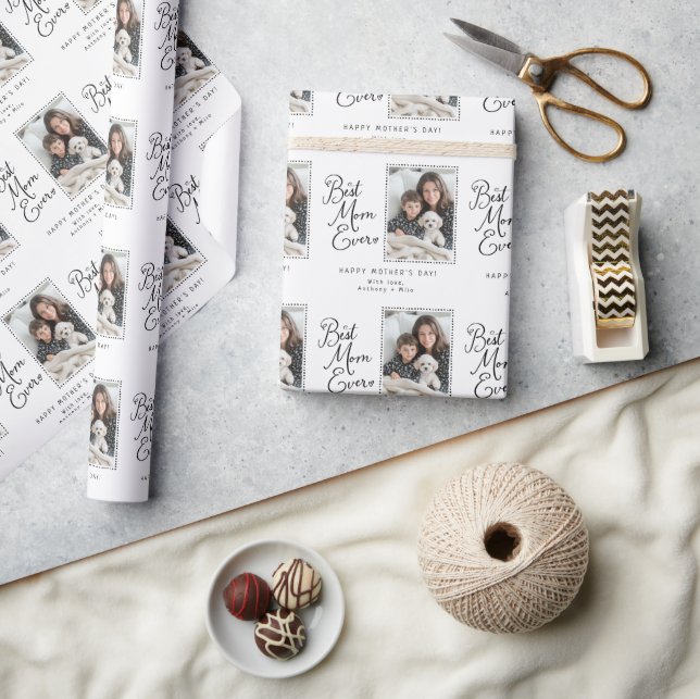 Beste Mama je Personalisiert Foto Muttertag Geschenkpapier (Kunsthandwerk)