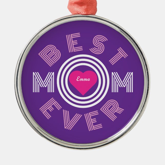 Beste Mama je Personalisiert Ornament Aus Metall (Vorne)
