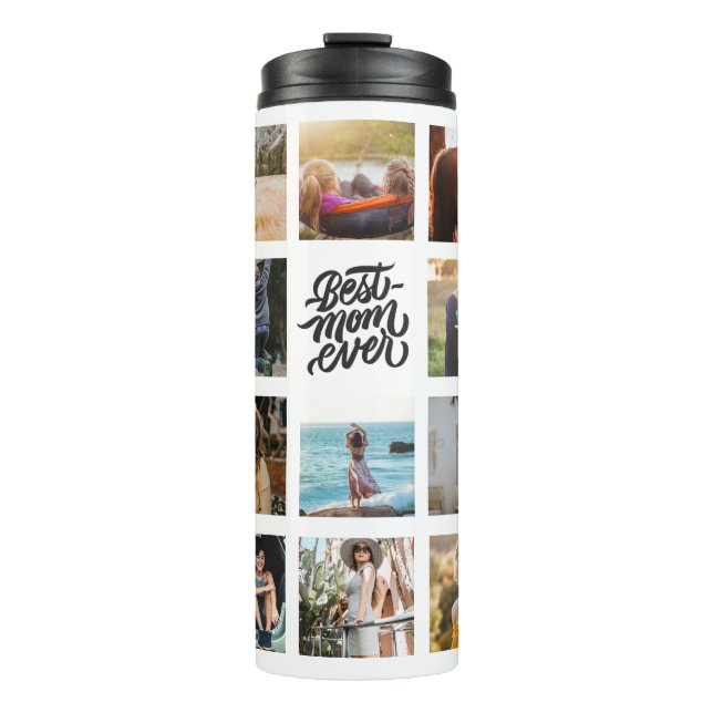 Beste Mama je Personalisierte FotoCollage Thermosbecher (Vorderseite)