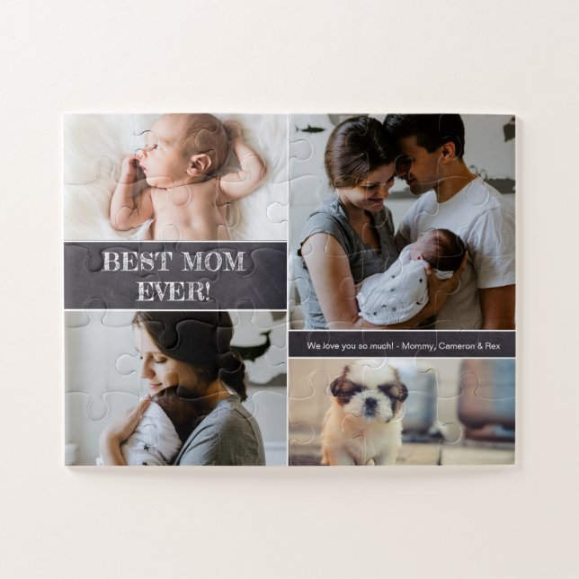 "Beste Mama je" Personalisierte Fotokollektionsfam (Horizontal)