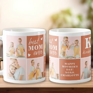 Beste MAMA je Personalisierte Monogramm-FotoCollag Kaffeetasse