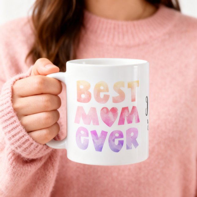 Beste Mama je personalisierter Mug Kaffeetasse (An 11 oz mug is shown, add name and choose size and mug style.)