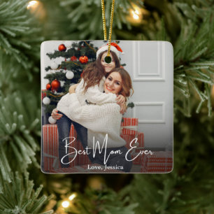 Beste Mama je Personalisiertes Foto Keramikornament