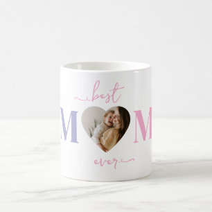 Beste Mama je personalisiertes Herz-Shaped Foto Kaffeetasse