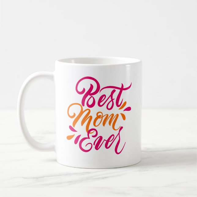 Beste Mama je Pinselkalligraphie Kaffeetasse (Links)