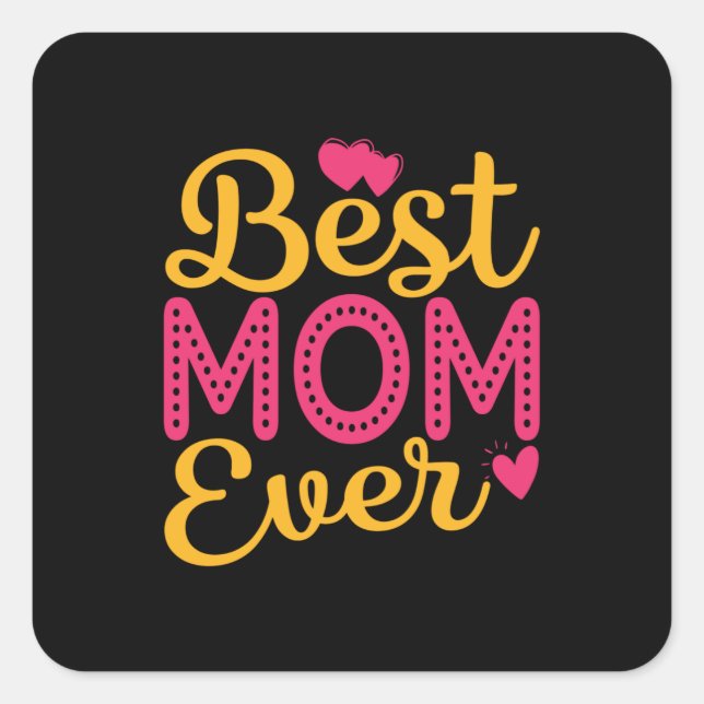 Beste Mama je Quadratischer Aufkleber (Vorderseite)